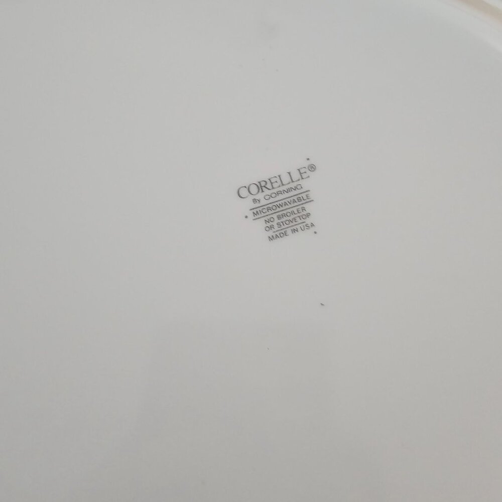 Corelle Callaway Serving Platter 12.25" white plate swirl rim green trim ivy - Picture 5 of 5